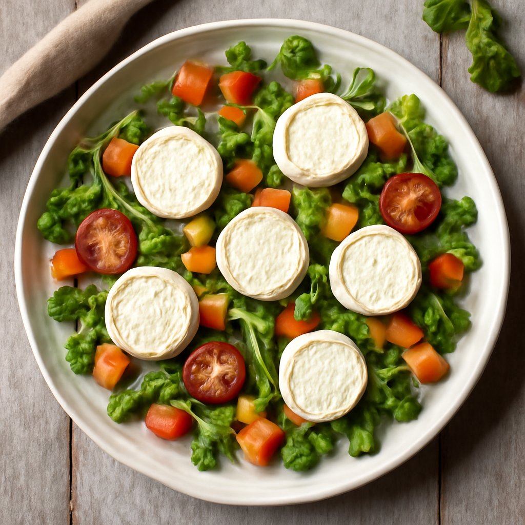 Verdurine in insalata con formaggio di capra