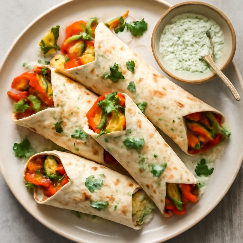 Wraps con verdure e crema alle erbe