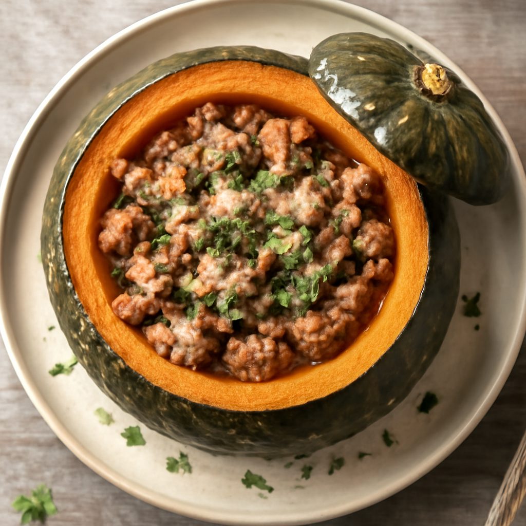 Zucca Kabocha ripiena di salsiccia