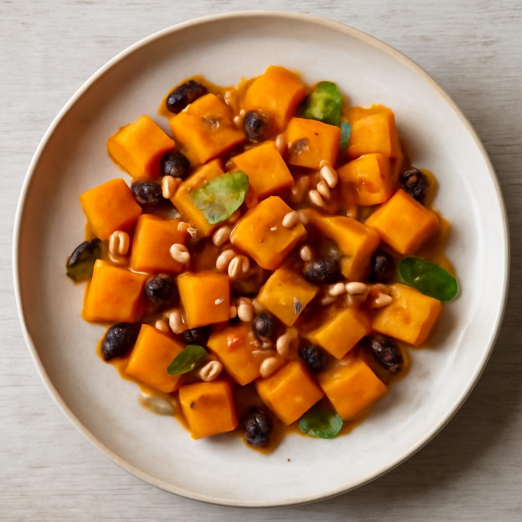 Zucca sottovuoto con pinoli e uvetta