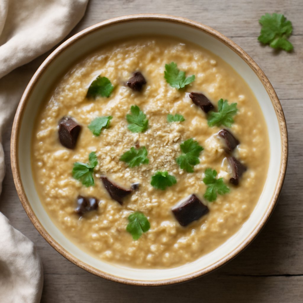 Zuppa cremosa di melanzane e miglio