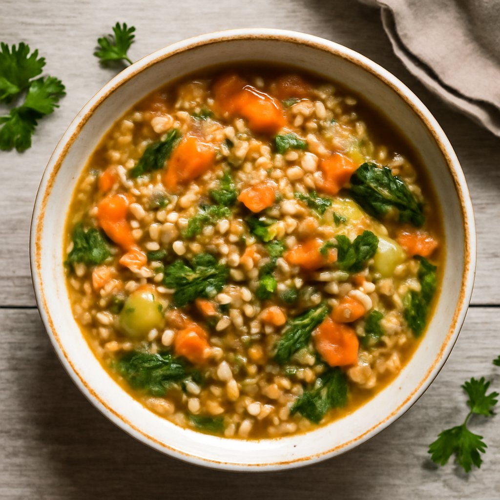 Zuppa di cereali e verdure