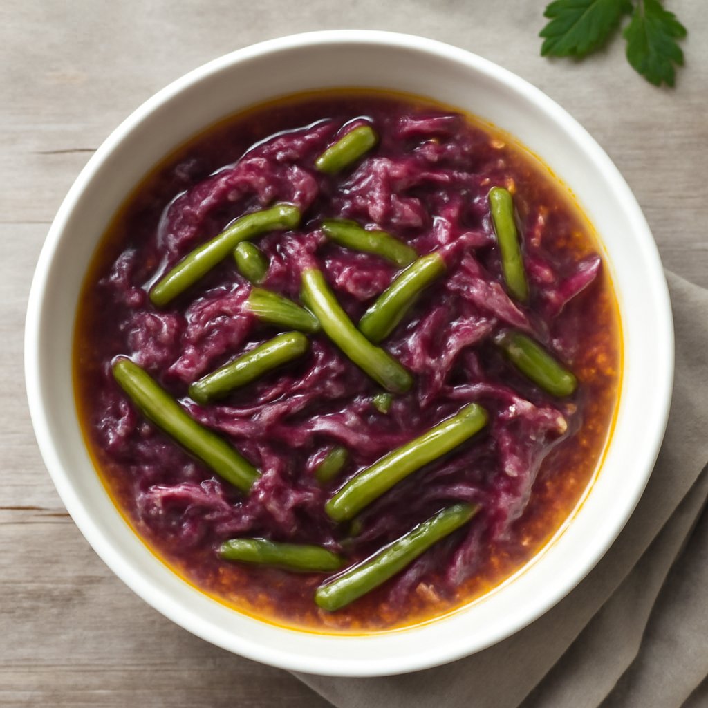 Zuppa di fagiolini e cavolo rosso