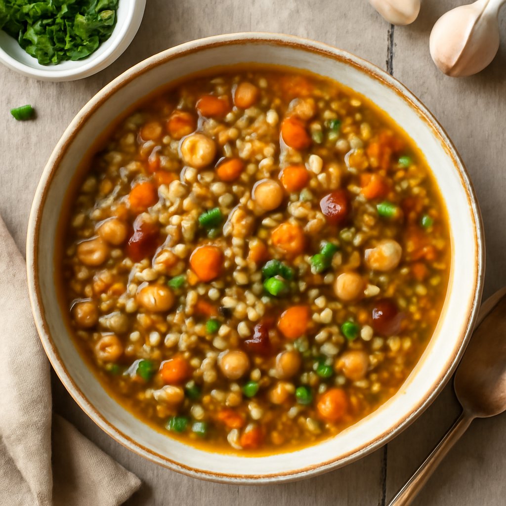 Zuppa di farro e legumi