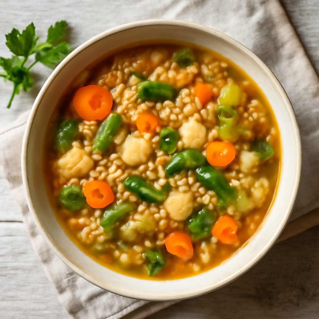 Zuppa di grano con verdure