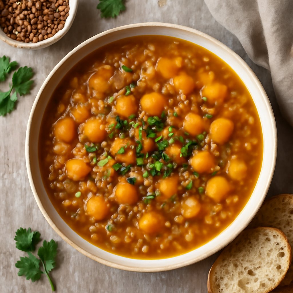 Zuppa di lenticchie e zucca