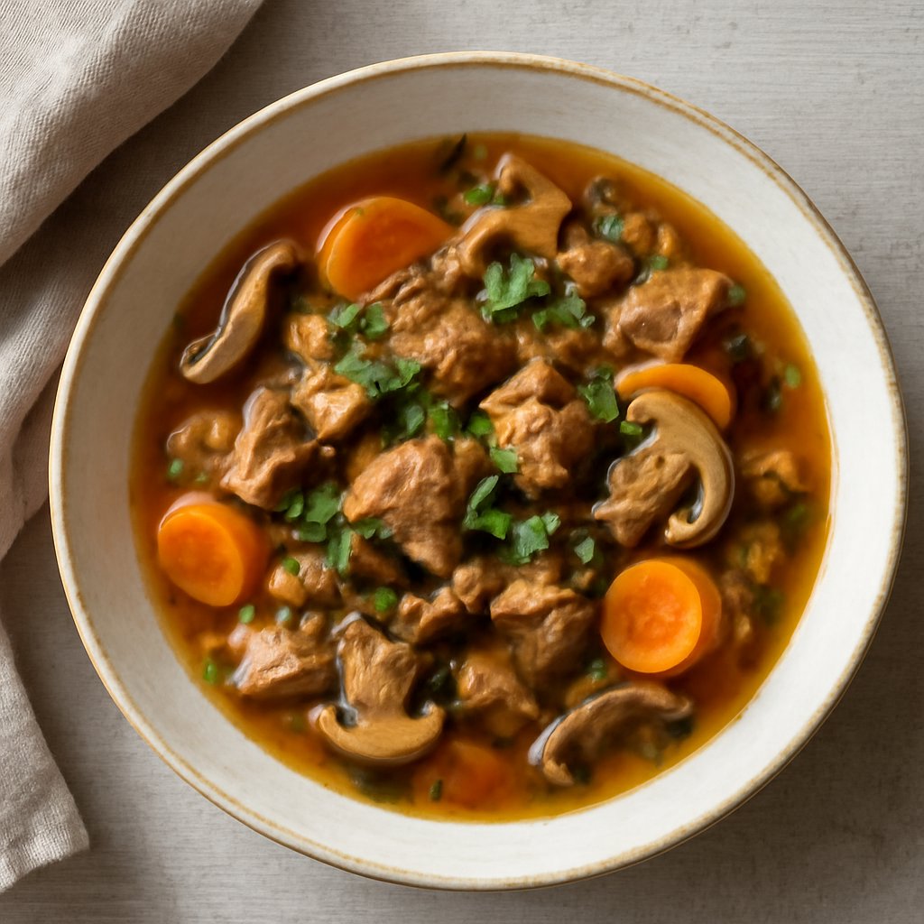 Zuppa di maiale e funghi