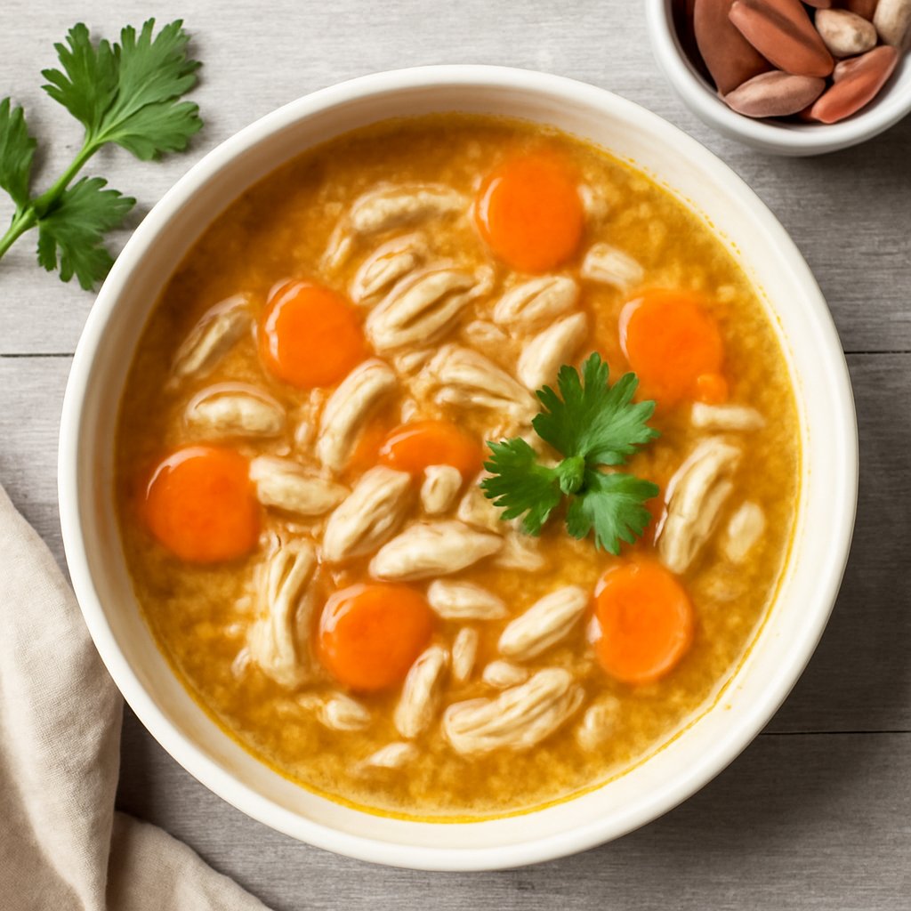 Zuppa di pollo e mandorle