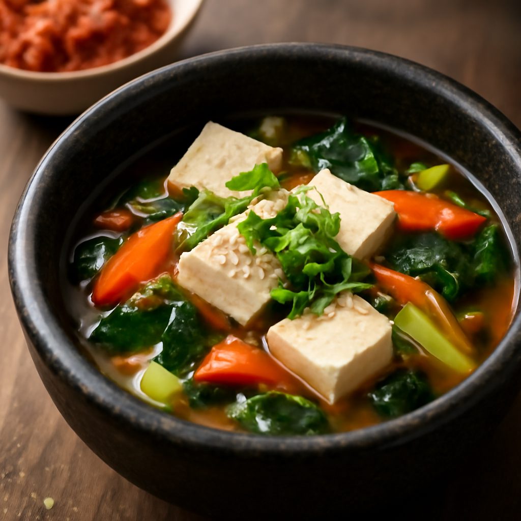 Zuppa di Tofu e Verdure Coreana Light
