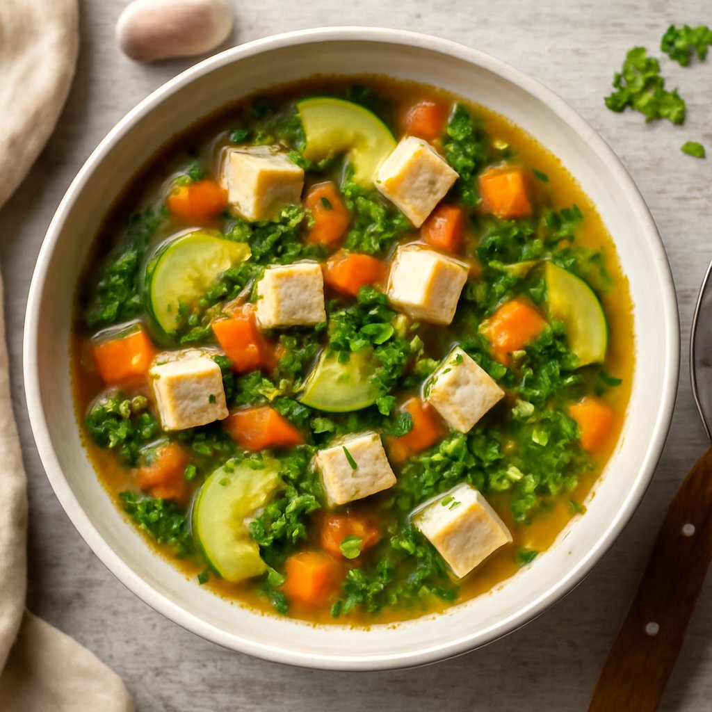 Zuppa di tofu e verdure