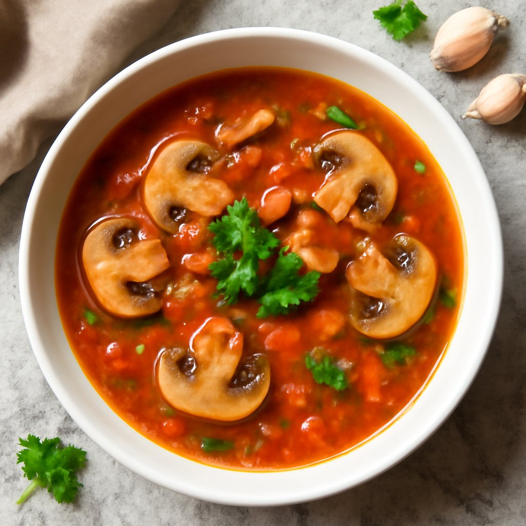 Zuppa piccante ai funghi (vegan)