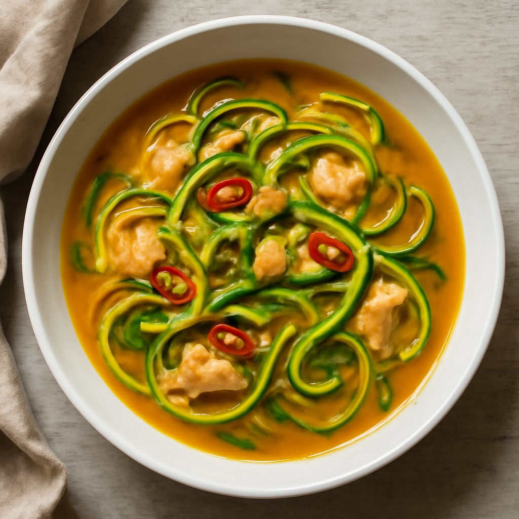 Zuppa Thai di spaghetti di zucchine