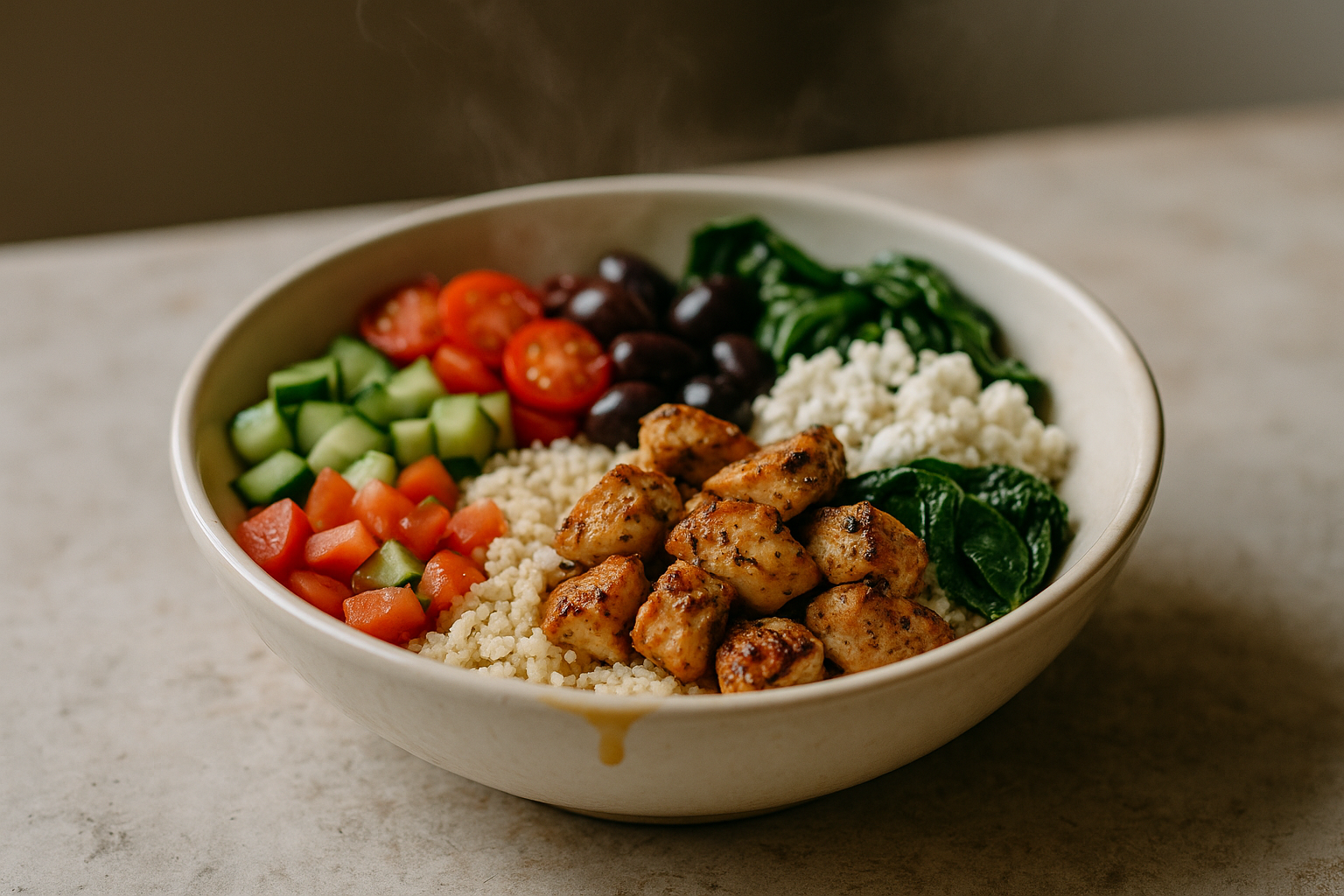 Bowl di Pollo Mediterranea