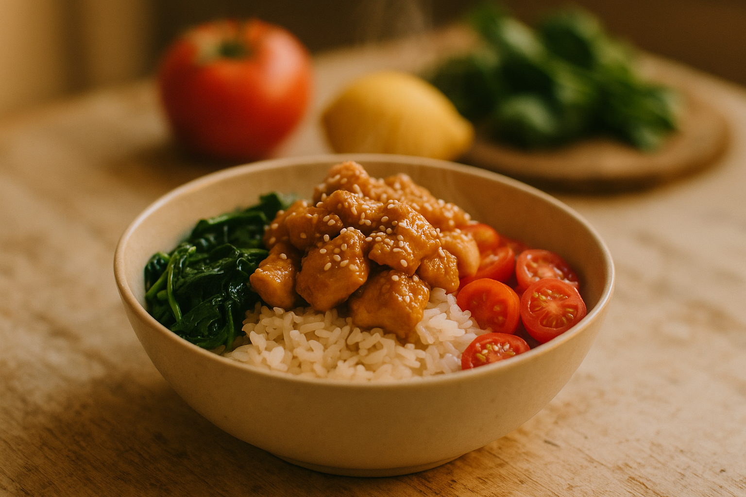 Bowl di Pollo Sesamo e Zenzero
