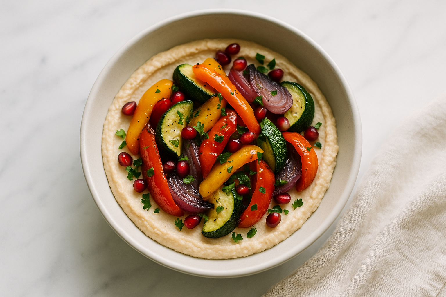 Bowl di Verdure Arrosto con Hummus