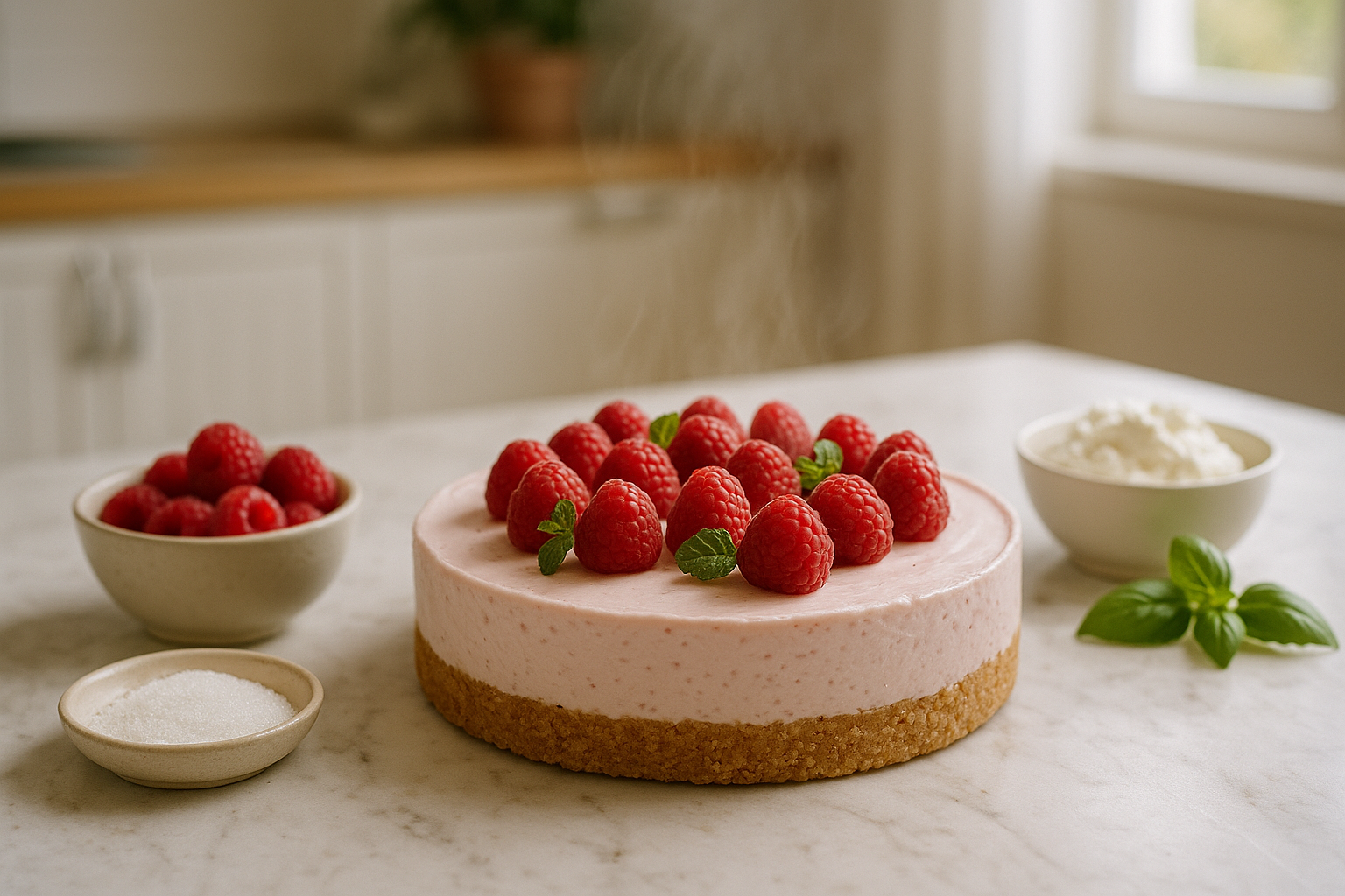 Cheesecake Light ai Lamponi Senza Cottura