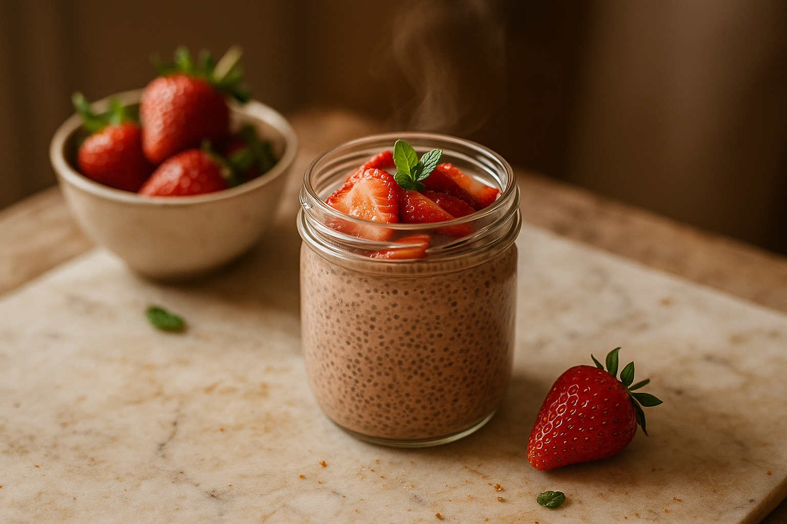 Chia Pudding alla Fragola Proteico