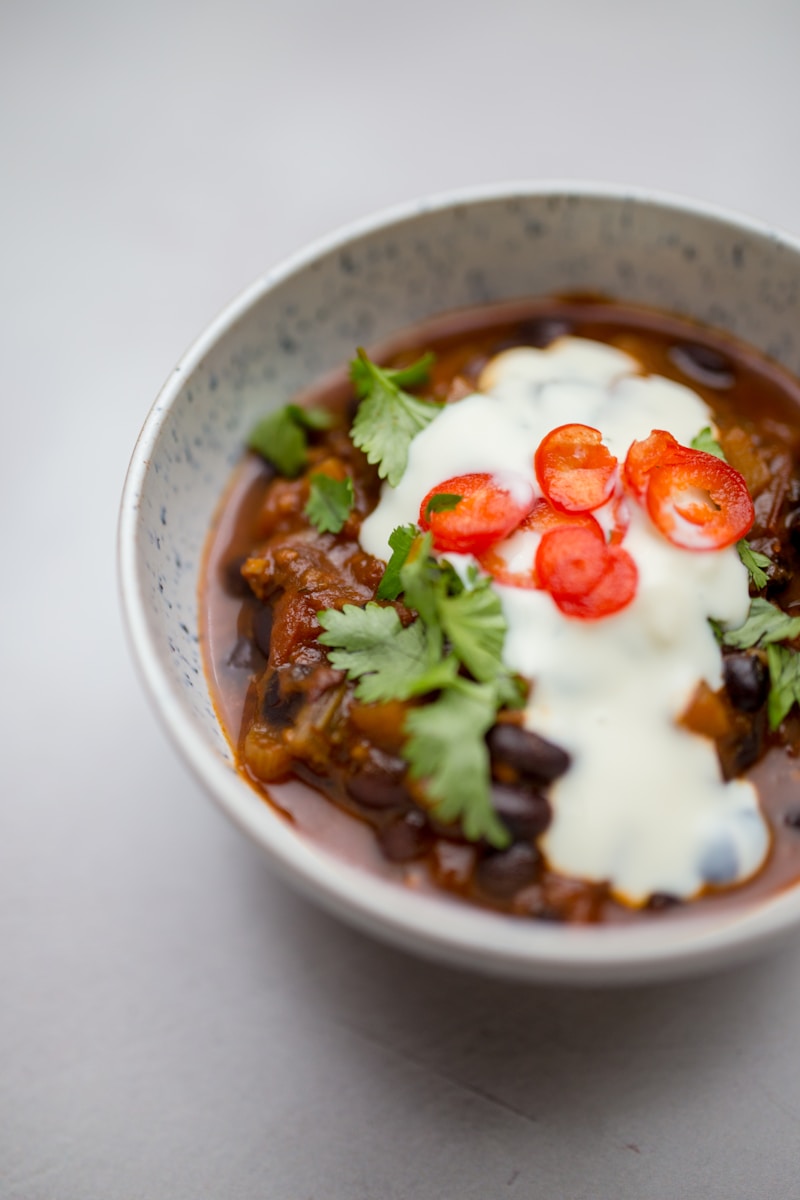Chili di Fagioli Neri Vegetariano