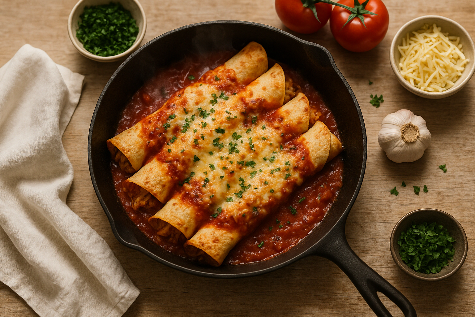 Enchiladas di Pollo in Padella