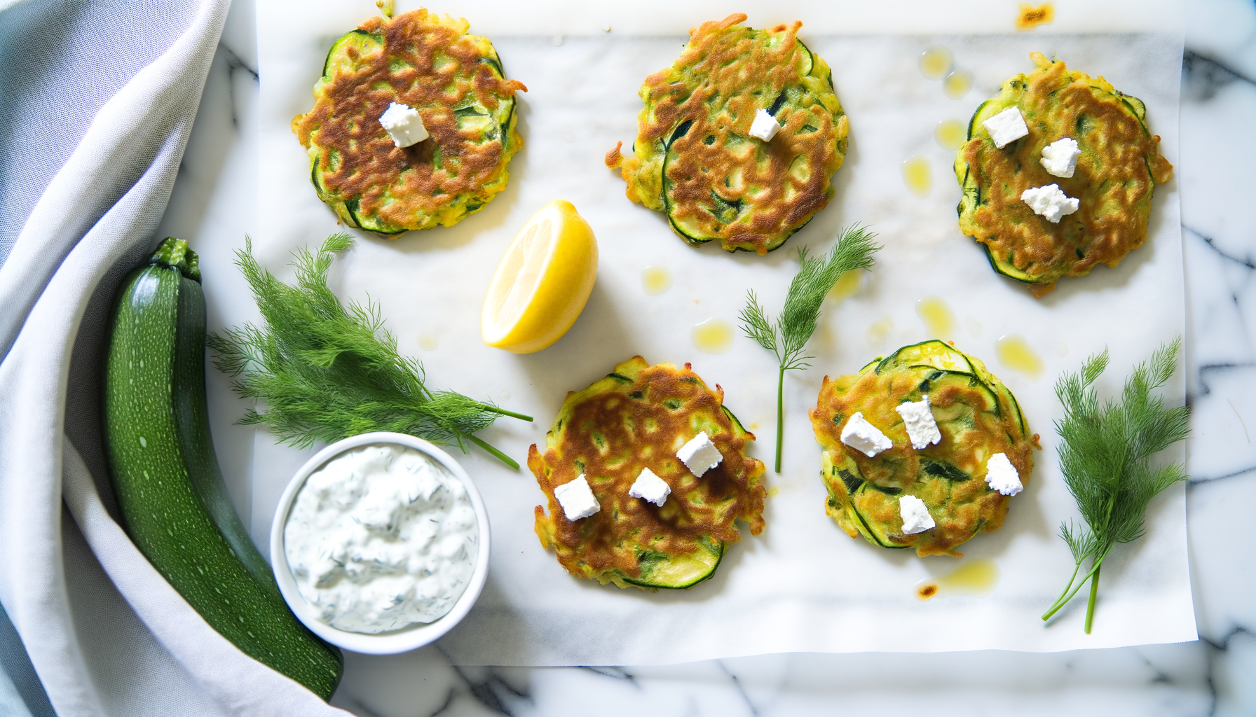 Frittelle di Zucchine Feta e Erbe