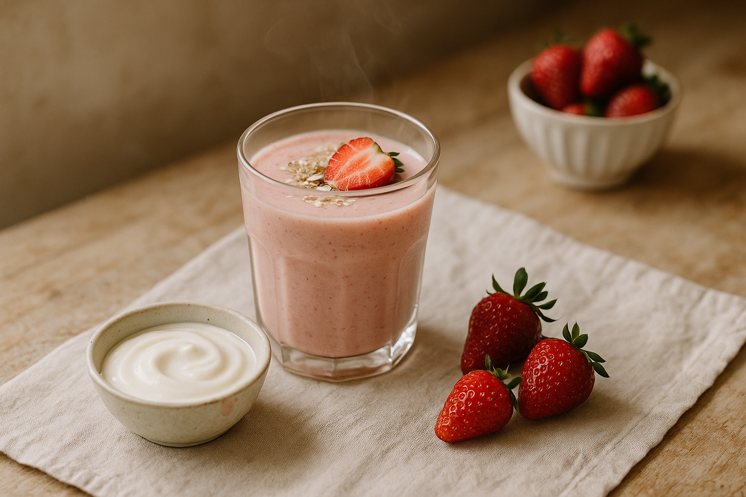 Frullato Proteico alla Fragola e Yogurt