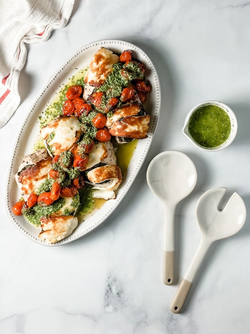 Halloumi Grigliato con Insalata di Pomodori e Menta