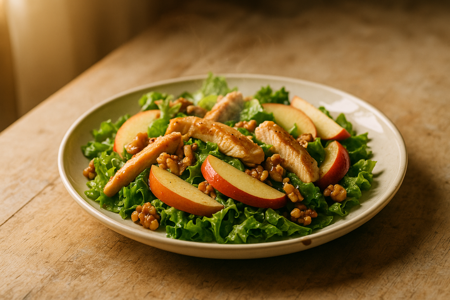Insalata Autunnale di Pollo Mela e Noci