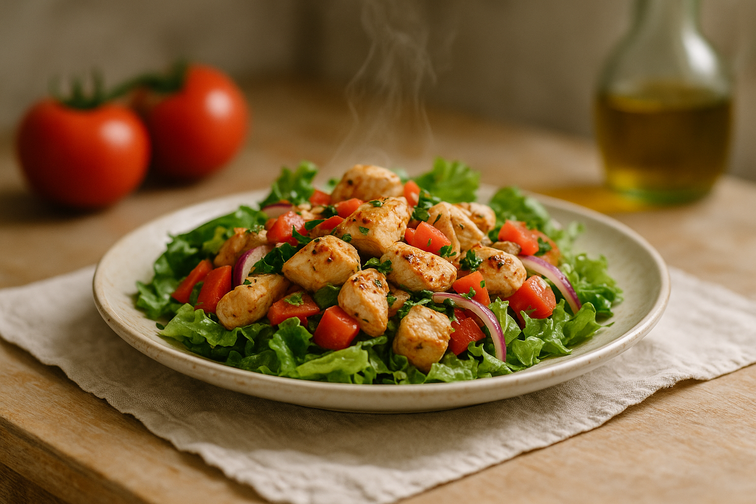 Insalata di Pollo Piccante Low Carb