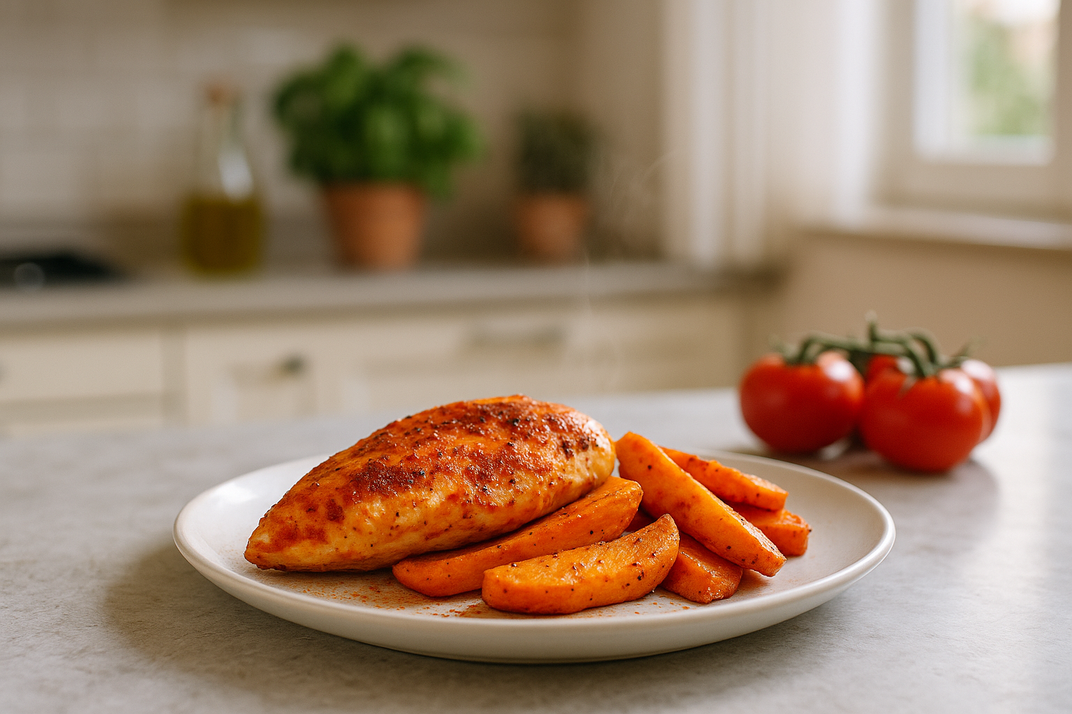 Petto di Pollo alla Paprika con Patate Dolci