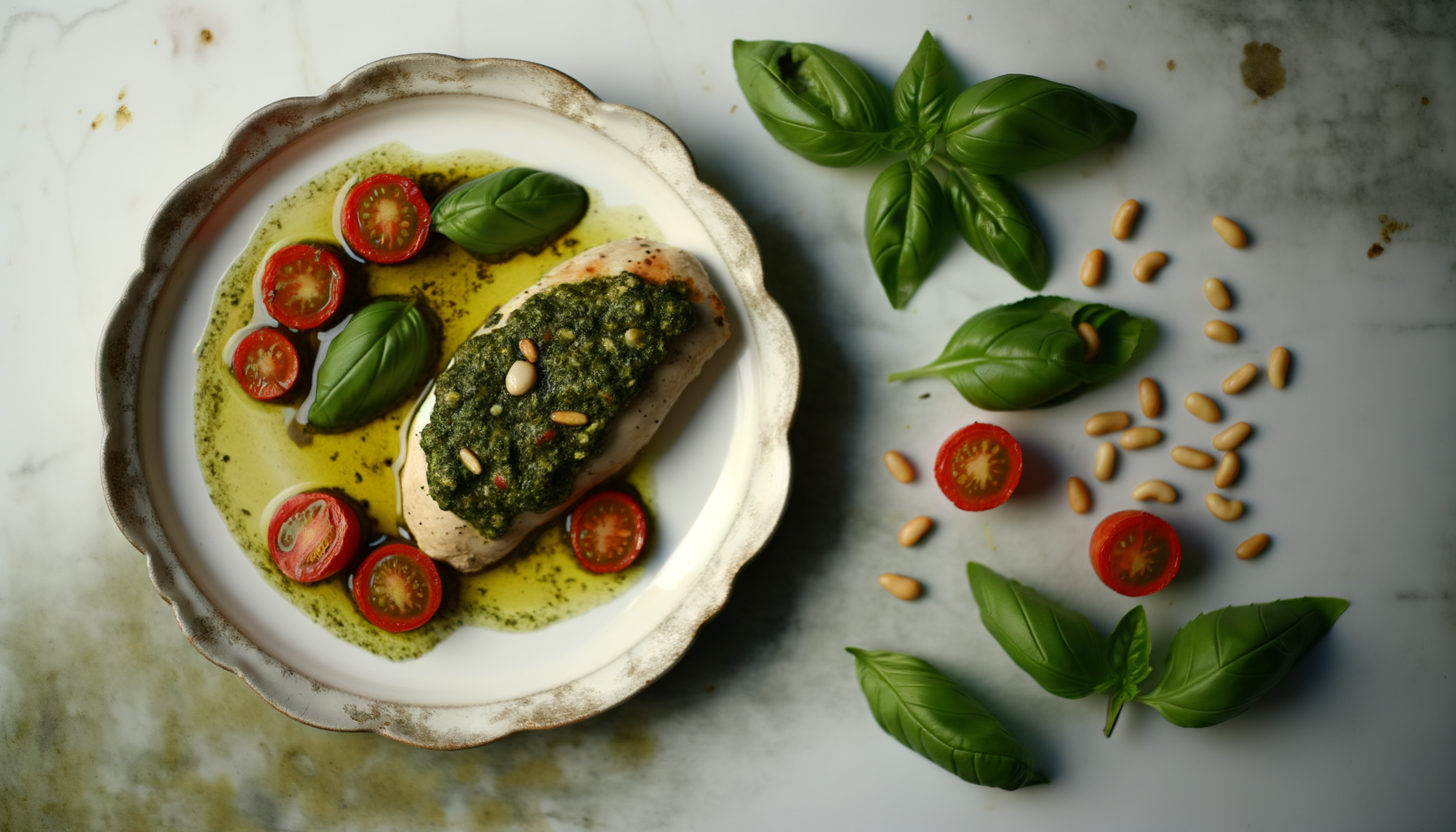 Pollo al Pesto con Verdure