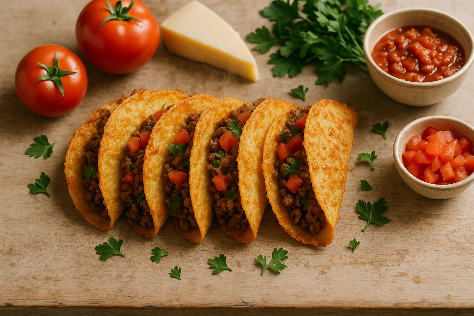 Tacos di Manzo Croccanti al Formaggio