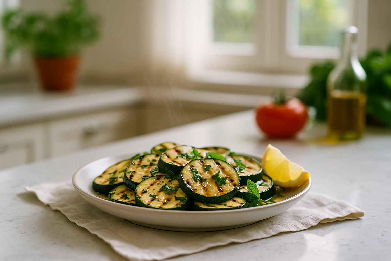Zucchine Grigliate con Menta e Limone