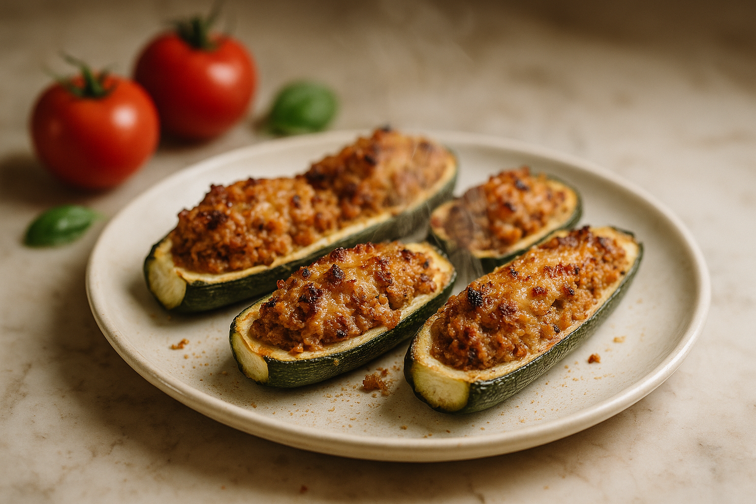 Zucchine Ripiene in Friggitrice ad Aria